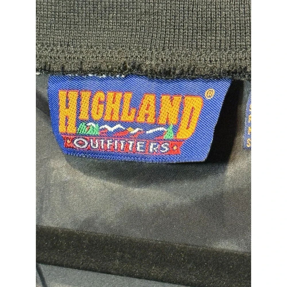 VTG Highland Outfitters Black V Neck Pullover Windbreaker‎ Jacket Men's Large L